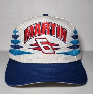Vintage 90s Mark Martin Diamond Cut Logo Athletic Hat Cap Snapback Nascar 🔥